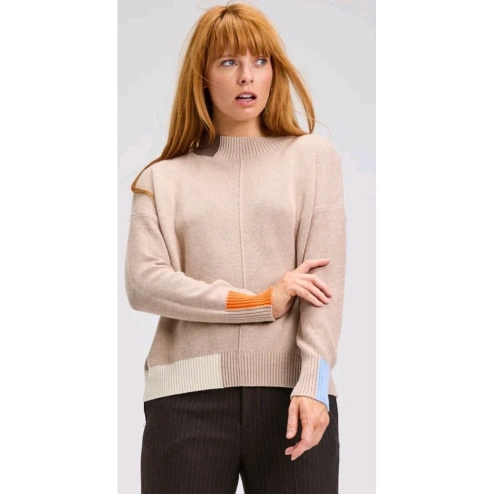 Zaket & Plover S Color Block Cashmere And Cotton Pullover LNC!
